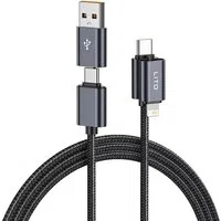 Cavo Dati e Ricarica USB-C / USB-A - USB-C / Lightning Lito LD21, 100W, 1m, Nero — 3