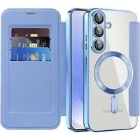 Custodia MagSafe per Samsung Galaxy S25+ S936, Techsuit, SmartMag Book, Blu — 3