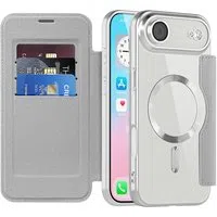 Custodia MagSafe per Apple iPhone 17 Air, Techsuit, SmartMag Book, Grigio — 3