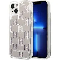 Custodia per Apple iPhone 14 Plus, Karl Lagerfeld, Liquid Glitter Monogram, Argento — 3