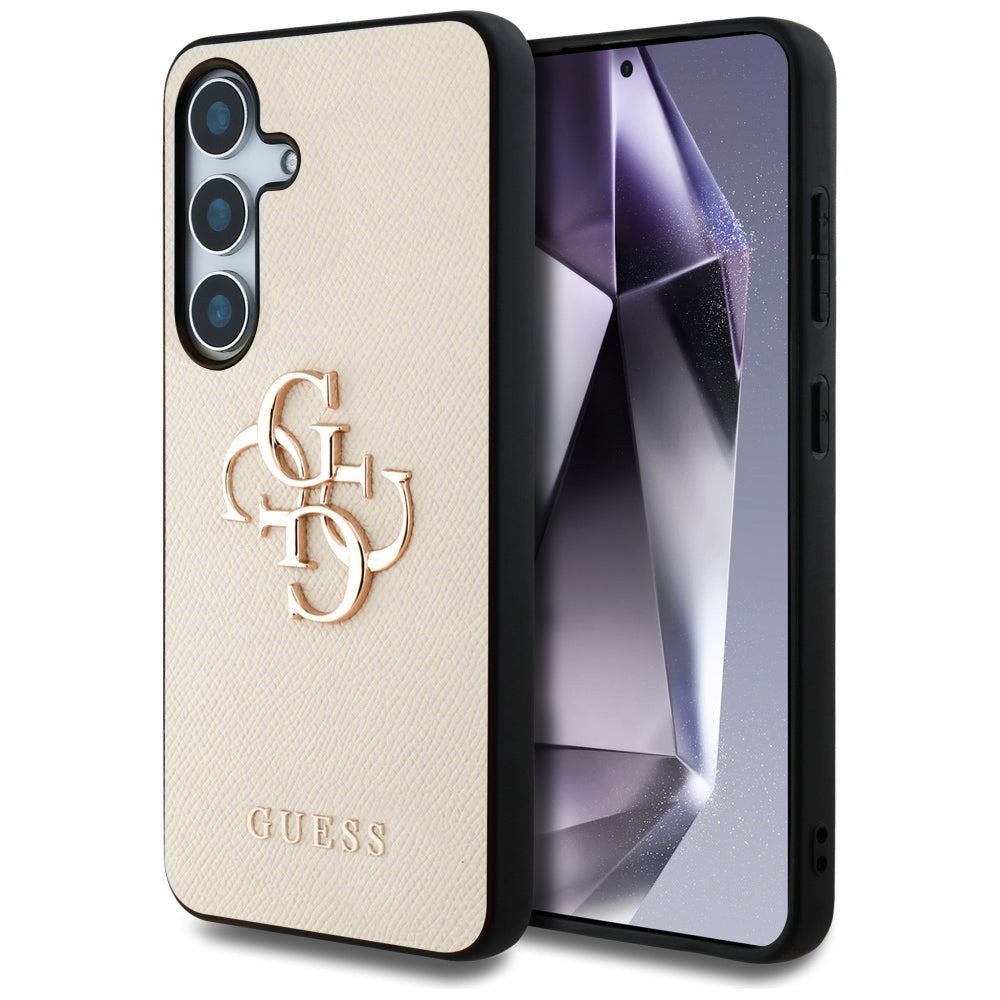 Guess Custodia per Samsung Galaxy S25 S931, Guess, 4G Grained Big and Classic Logo, Beige
