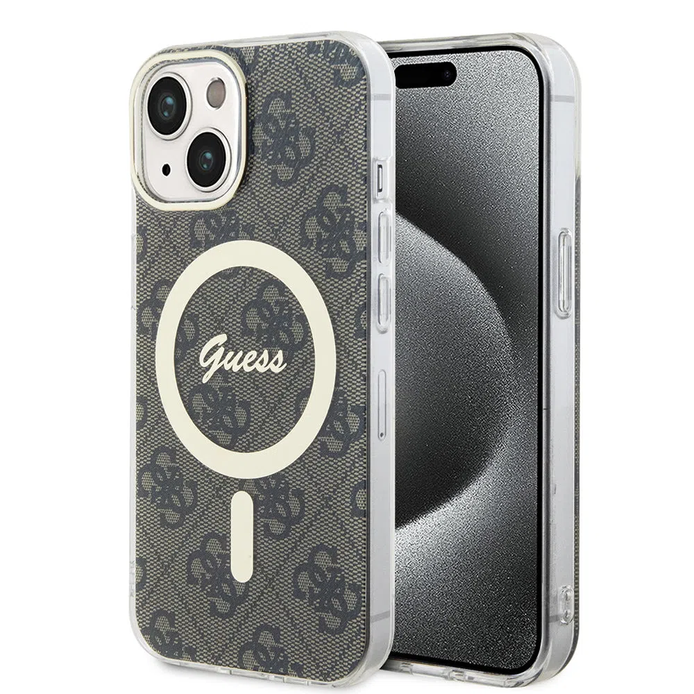 Custodia MagSafe per Apple iPhone 15 Plus, Guess, IML 4G, Marrone — 2
