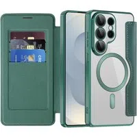 Custodia MagSafe per Samsung Galaxy S26 Ultra S948, Techsuit, SmartMag Book, Verde — 3