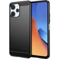 Custodia per Xiaomi Redmi 12 5G / 12, Techsuit, Carbonio, Nera — 3