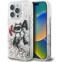 Custodia MagSafe per Apple iPhone 16 Pro, Karl Lagerfeld, Liquid Glitter Choupette Logo, Trasparente — 3
