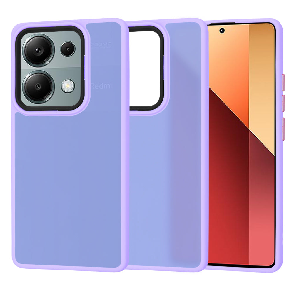 Custodia per Xiaomi Redmi Note 13 Pro 4G / Poco M6 Pro 4G, Techsuit, HaloFrost, Viola Chiaro