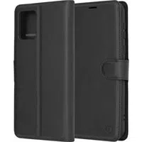 Custodia per Motorola Moto E13, Techsuit, Leather Folio, Nera — 3