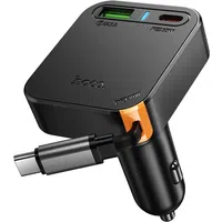 Caricabatterie Auto Con Cavo USB-C HOCO NZ18, 65W, 3A, 1 x USB-A - 1 x USB-C, Nero — 3