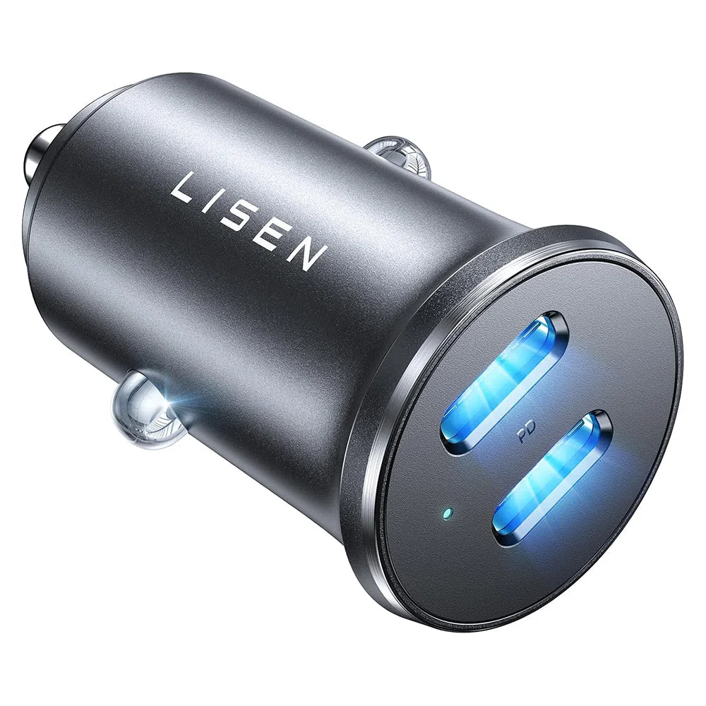 Caricabatterie Auto Lisen, 45W, 3A, 2 x USB-C, Nero YL0223080007 — 2