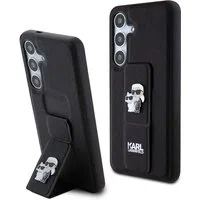 Custodia MagSafe per Samsung Galaxy S24 S921, Karl Lagerfeld, Saffiano Gripstand Karl & Choupette, Nera — 3