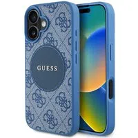 Custodia MagSafe per Apple iPhone 16, Guess, 4G Circle Classic Logo, Blu — 3