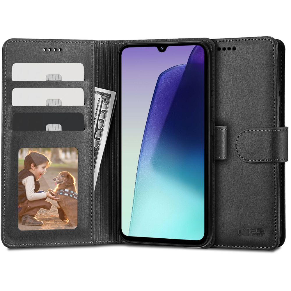 Tech-Protect Custodia per Xiaomi Poco C75 5G / C75 / Redmi 14C, Tech-Protect, Wallet, Nera