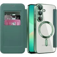 Custodia MagSafe per Samsung Galaxy A26 A266, Techsuit, SmartMag Book, Verde — 3