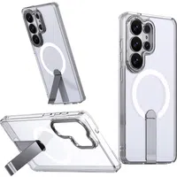 Custodia MagSafe per Samsung Galaxy S26 Ultra S948, Hybrid Armor, X con Supporto, Trasparente — 3