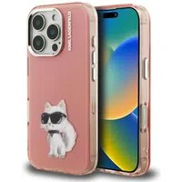 Custodia per Apple iPhone 16 Pro, Karl Lagerfeld, IML Aquarelle Logo Choupette, Rosa — 3