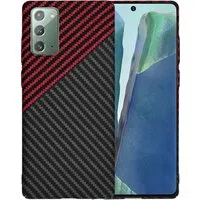 Custodia per Samsung Galaxy Note 20 5G N981 / Note 20 N980, Techsuit, Carbonite FiberShell, Nero Rosso — 3
