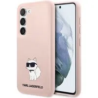 Custodia per Samsung Galaxy S23+ S916, Karl Lagerfeld, Silicone Choupette, Rosa — 3
