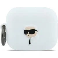 Custodia Karl Lagerfeld 3D Karl's Head per Apple AirPods Pro 3, Bianca — 3