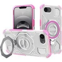 Custodia per Apple iPhone 17e / 16e, Techsuit, Carbon Shield Pro, Rosa — 3