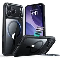 Custodia MagSafe per Apple iPhone 17 Pro Max, ESR, Classic Hybrid Kickstand, Nera Trasparente — 3