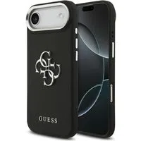 Custodia per Apple iPhone 17 Air, Guess, 4G Grained Big and Classic Logo, Nera Argentata — 3