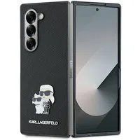 Custodia per Samsung Galaxy Z Fold6 F956, Karl Lagerfeld, Saffiano Karl & Choupette Metal, Nera — 3