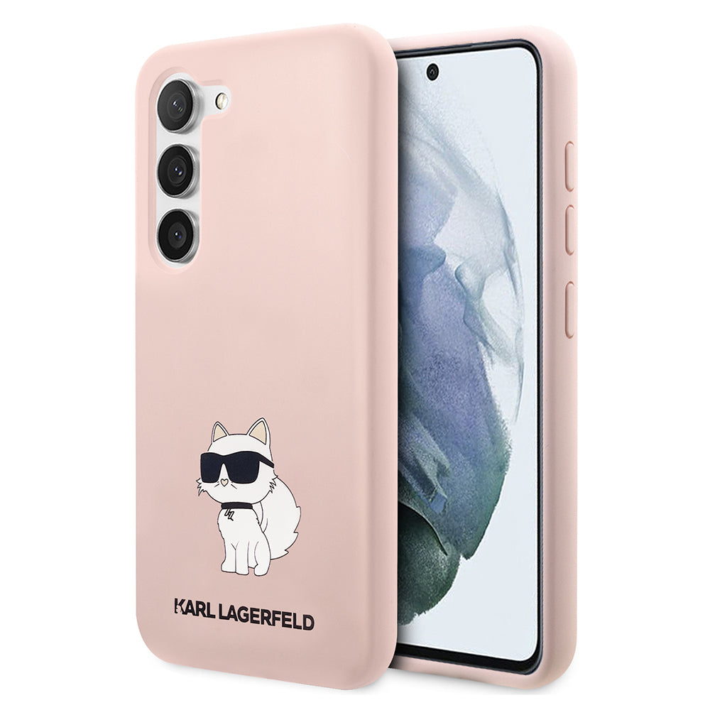 Karl Lagerfeld Custodia per Samsung Galaxy S23 S911, Karl Lagerfeld, Silicone Choupette, Rosa
