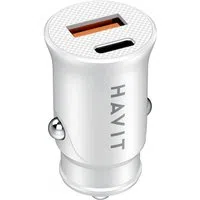 Caricabatterie Auto HAVIT CC2022, 20W, 3A, 1 x USB-A - 1 x USB-C, Bianco — 3