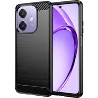 Custodia per Oppo A3 4G / A3, Techsuit, Carbonio, Nera — 3