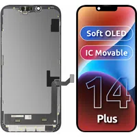 Display con Touchscreen MP compatibile con Apple iPhone 14 Plus, con Cornice, Versione Soft OLED FHD IC Movable, Nero — 3