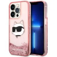 Custodia per Apple iPhone 14 Pro Max, Karl Lagerfeld, Glitter Choupette's Head, Rosa — 3