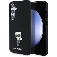 Custodia per Samsung Galaxy S24+ S926, Karl Lagerfeld, Silicone Ikonik Karl Metal, Nera — 3