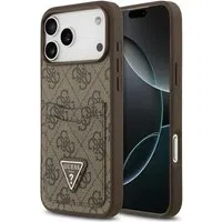 Custodia per Apple iPhone 17 Pro Max, Guess, 4G Double Card Triangle, Marrone — 3