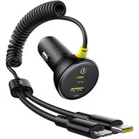 Caricabatterie Auto con Cavo USB-C / Lightning Baseus Circular, 60W, 3A, 1 x USB-A - 1 x USB-C, Nero C00035902121-00 — 3
