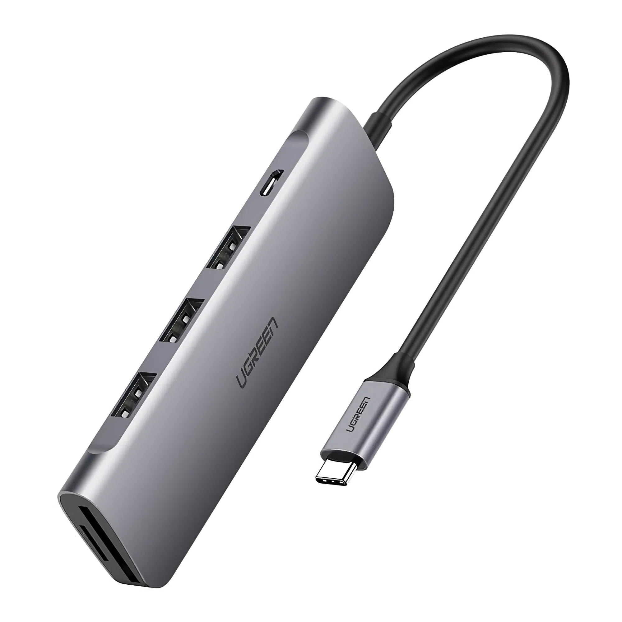 Hub USB-C UGREEN CM195, 2 x USB-A - 1 x USB-C - 1 x HDMI - 1 x SD - 1 x microSD, Grigio