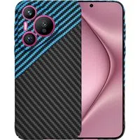 Custodia per Huawei Pura 70, Techsuit, Carbonite FiberShell, Nero Bleu — 3