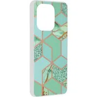 Custodia per Xiaomi Redmi Note 13 4G, Techsuit, Marble, Verde — 3