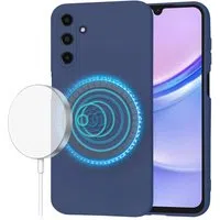 Custodia MagSafe per Samsung Galaxy A15 A155, Techsuit, SoftFlex, Blu Navy — 3