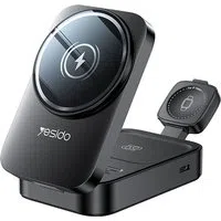 Caricabatterie Wireless Yesido DS27 3in1, 15W, 1.67A, Nero — 3