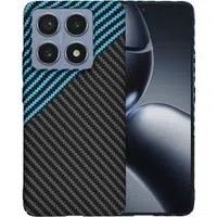 Custodia per Xiaomi 14T Pro, Techsuit, Carbonite FiberShell, Nero Bleu — 3