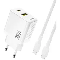 Caricabatterie Rete con Cavo USB-C Dudao A27Max, 35W, 1 x USB-A - 1 x USB-C, Bianco — 3