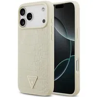 Custodia MagSafe per Apple iPhone 17 Pro Max, Guess, Croco Triangle Logo, Dorata — 3
