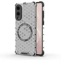 Custodia MagSafe per Samsung Galaxy S25 Edge S937, Techsuit, HoneyComb Shield, Bianca — 3
