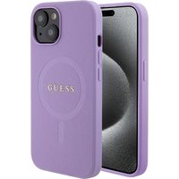 Custodia MagSafe per Apple iPhone 15 Plus, Guess, Saffiano, Viola