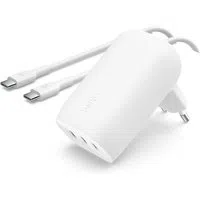 Caricatore da rete con cavo USB-C Belkin BoostCharge, 67W, 3A, 3 x USB-C, Bianco WCC002vf2MWH-B6 — 3
