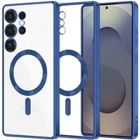 Custodia MagSafe per Samsung Galaxy S25 Ultra S938, Techsuit, Luxury Crystal, Blu Scuro — 3