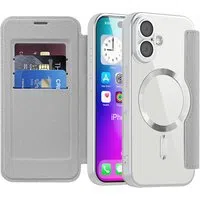 Custodia MagSafe per Apple iPhone 17, Techsuit, SmartMag Book, Grigio — 3