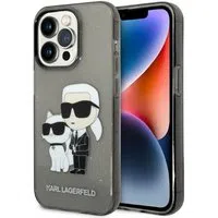 Custodia per Apple iPhone 14 Pro, Karl Lagerfeld, Glitter Karl & Choupette, Nera — 3