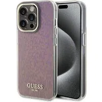 Custodia per Apple iPhone 15 Pro, Guess, IML Faceted Mirror Disco Iridescent, Rosa — 3