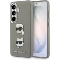 Custodia per Samsung Galaxy S26 S942, Karl Lagerfeld, Saffiano Karl & Choupette's Head Pin, Grigio — 3